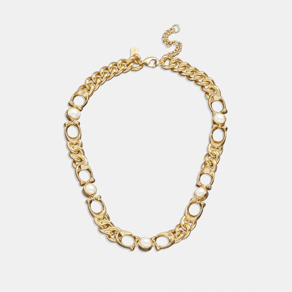 COACH PEARL CHUNKY CURB CHAIN